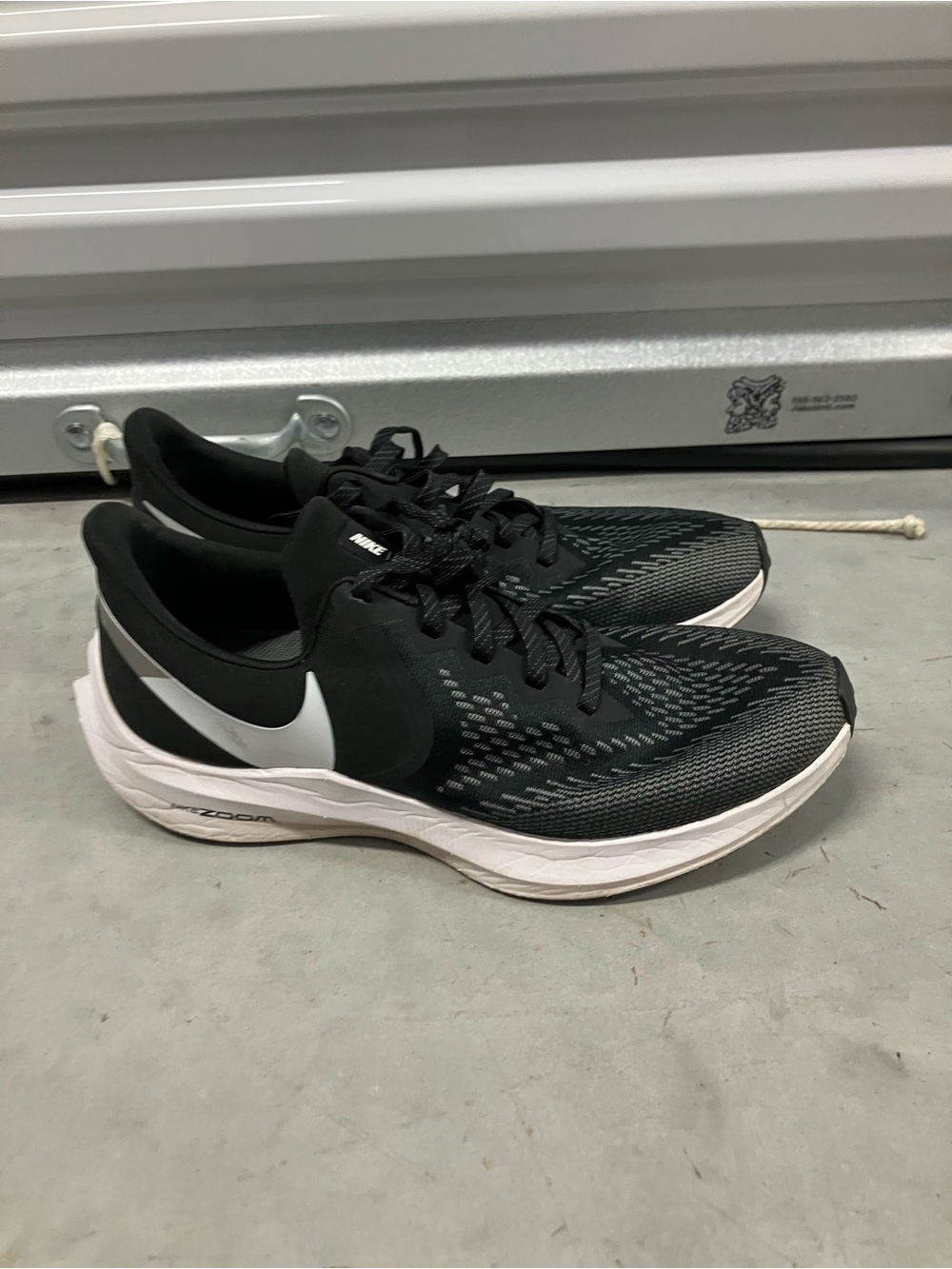 Nike Air‎ Zoom Winflo 6 11.5 Black Road Running Shoes Training Gym Walking